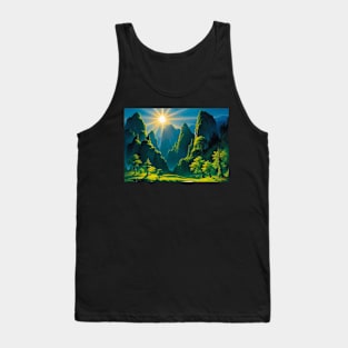 Brilliant Sun Shining Over A Green Valley Tank Top